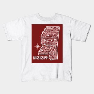 Mississippi Map Kids T-Shirt